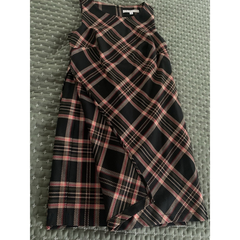Trina Turk Brynne women's dress Plaid Shift sleeveless mini dress SZ-2 - Picture 7 of 16